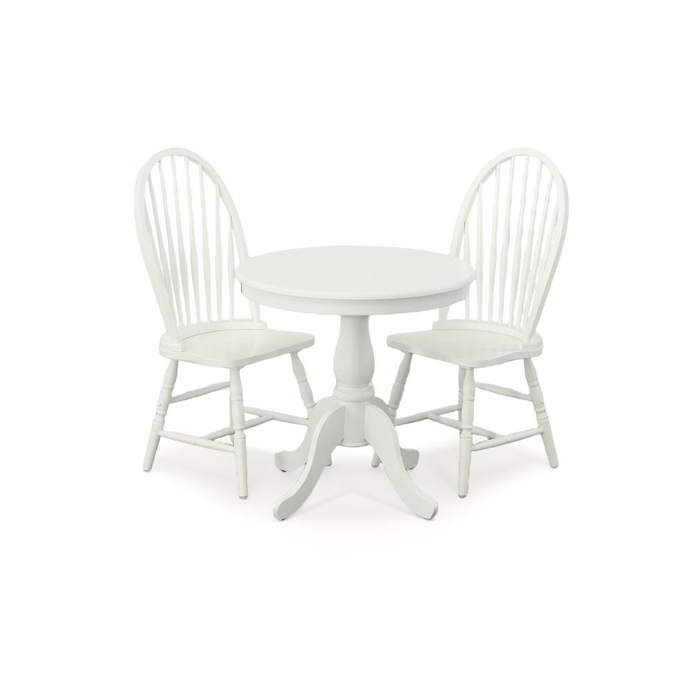 Fairview 30" Round Pedestal Dining Table - White. Picture 4