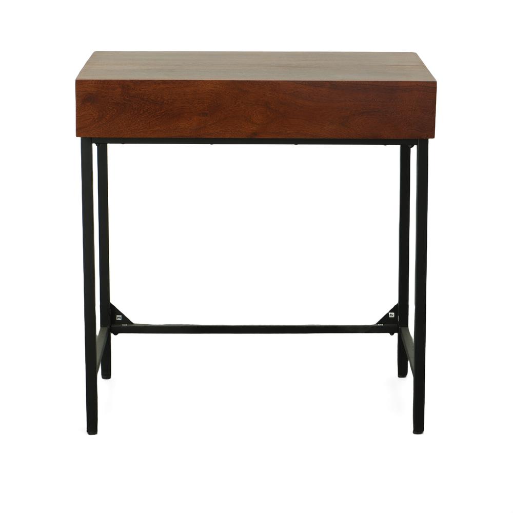 Raleigh Rustic Top Writing Desk - Chestnut/Black. Picture 5