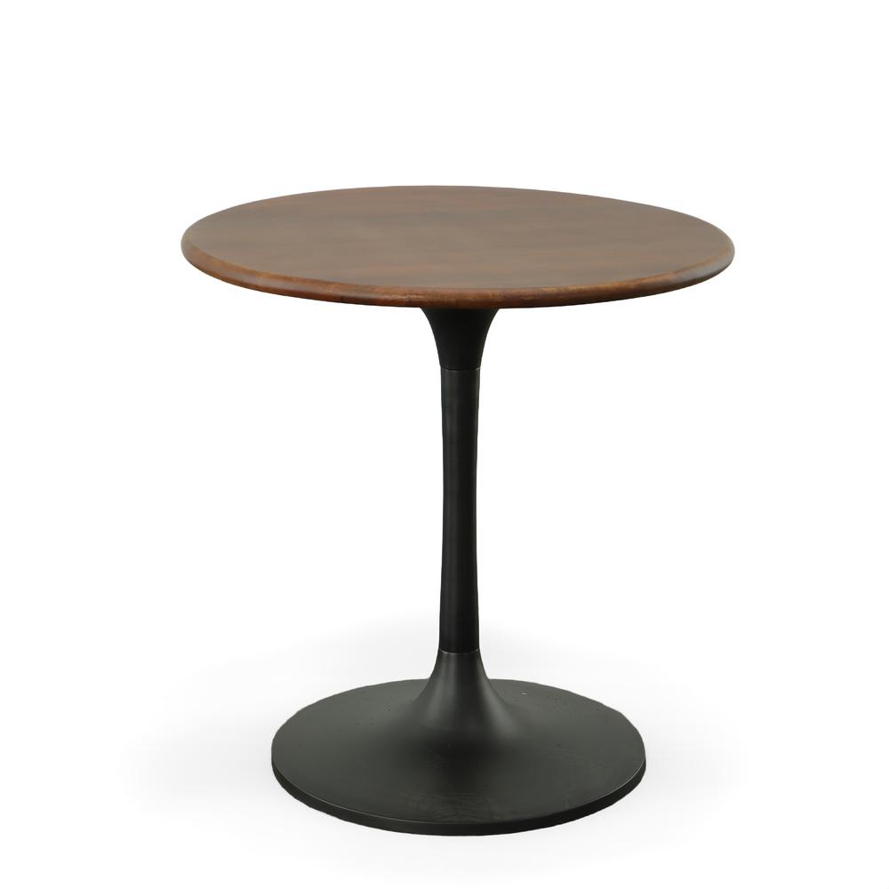 Alden Wood Top 30" Round Dining Table - Elm/Black. Picture 3