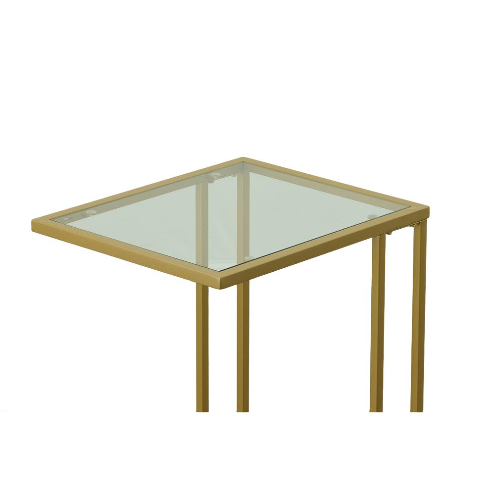 Provenzano Glass Top C-Form Table - Gold. Picture 2