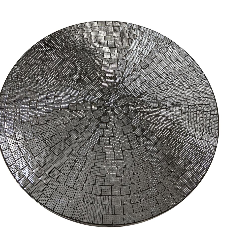 Diana Mirror Mosaic Accent Table - Chrome. Picture 5