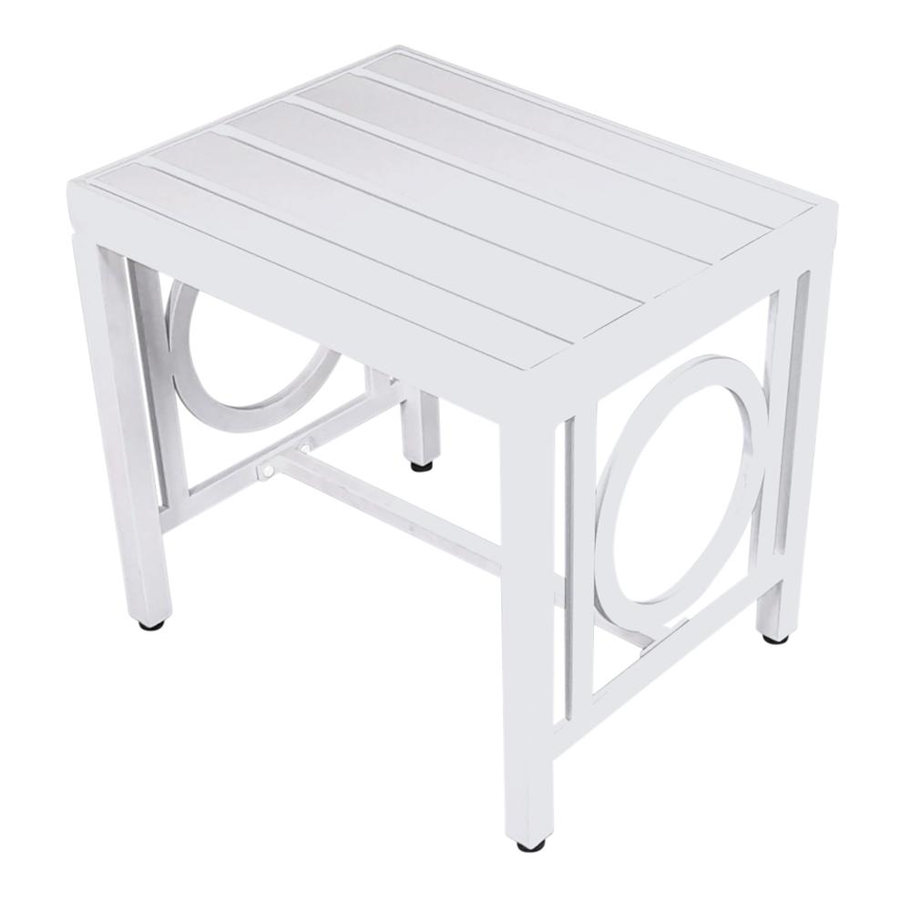 Grammercy Outdoor Side Table - White. Picture 1