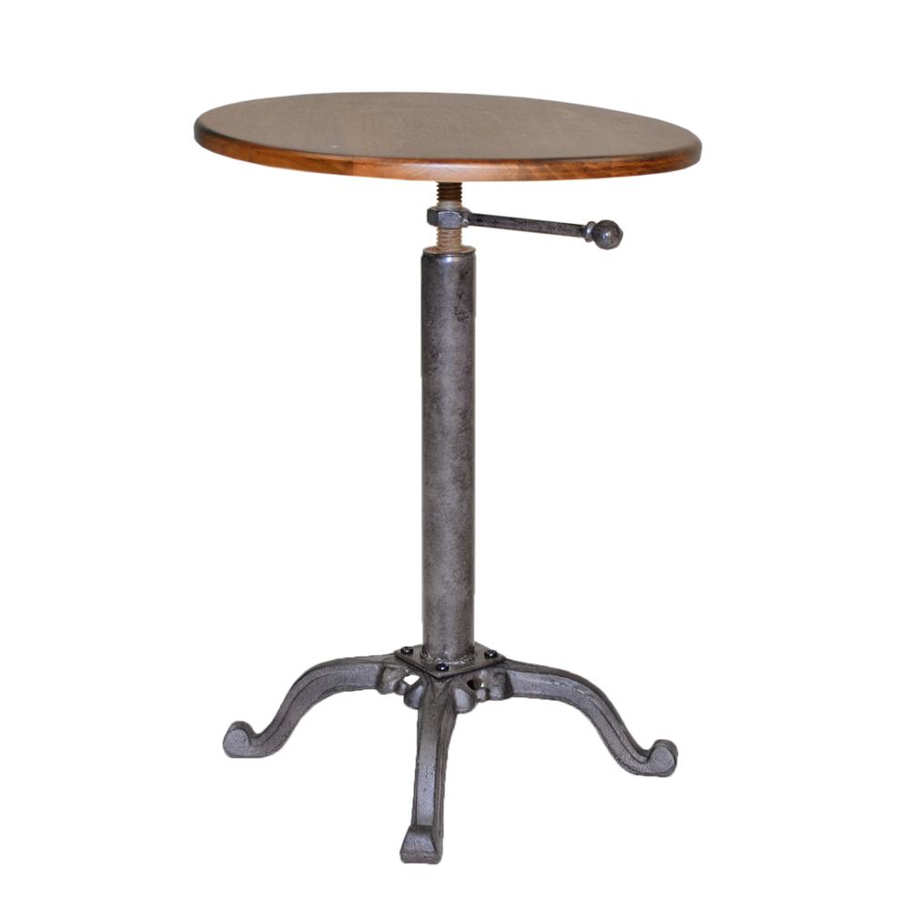 Colton Adjustable Vintage Table - Chestnut Top - Industrial Base. Picture 1
