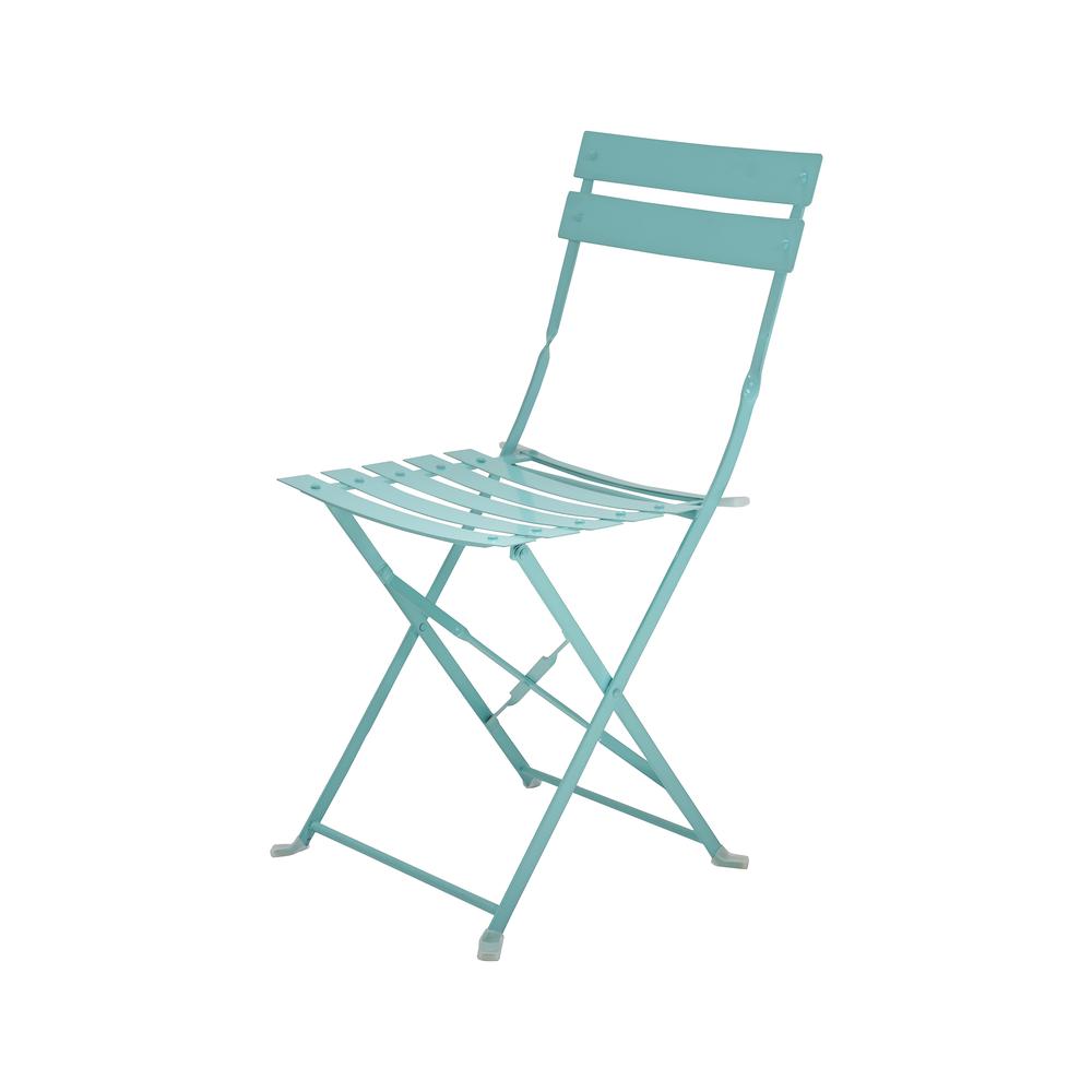 Bistro Folding Outdoor Chair Set - Set of 2 - Teal. Picture 1
