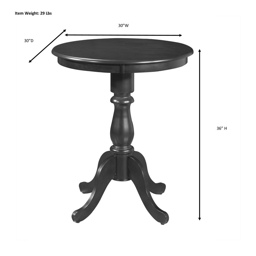 Fairview 36" Round Pedestal Bar Table - Antique Black. Picture 8