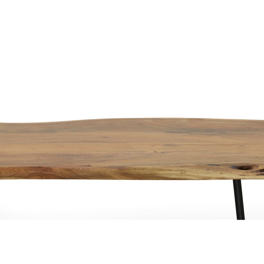 Seti Live Edge Coffee Table/Bench - Natural Top - Black Base. Picture 7
