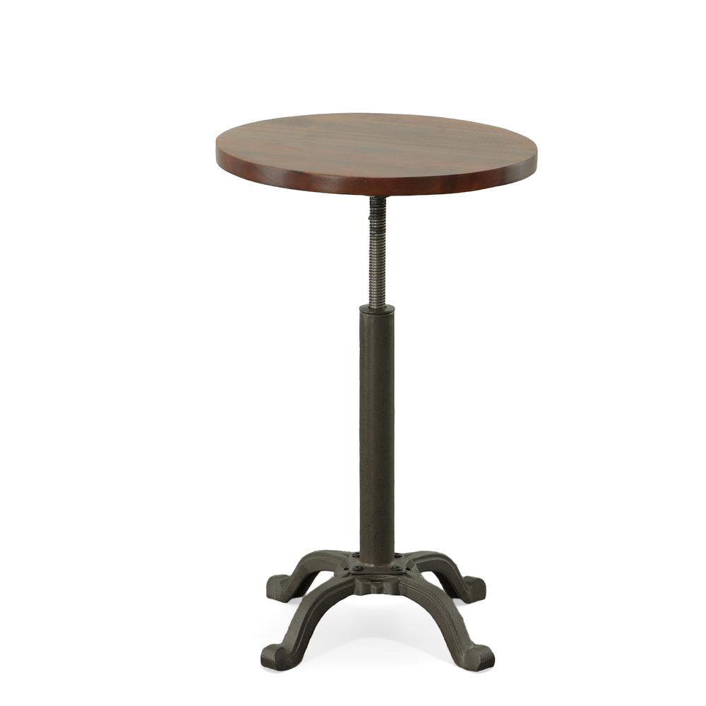Colton Adjustable Vintage Table - Chestnut Top - Industrial Base. Picture 2