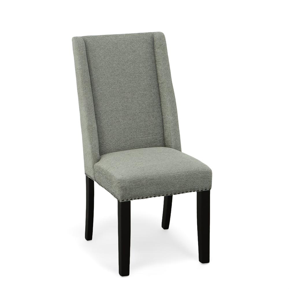 Laurant Upholstered Dining Chair - Set of 2 - Espresso - Charcoal Upholstery. Picture 1