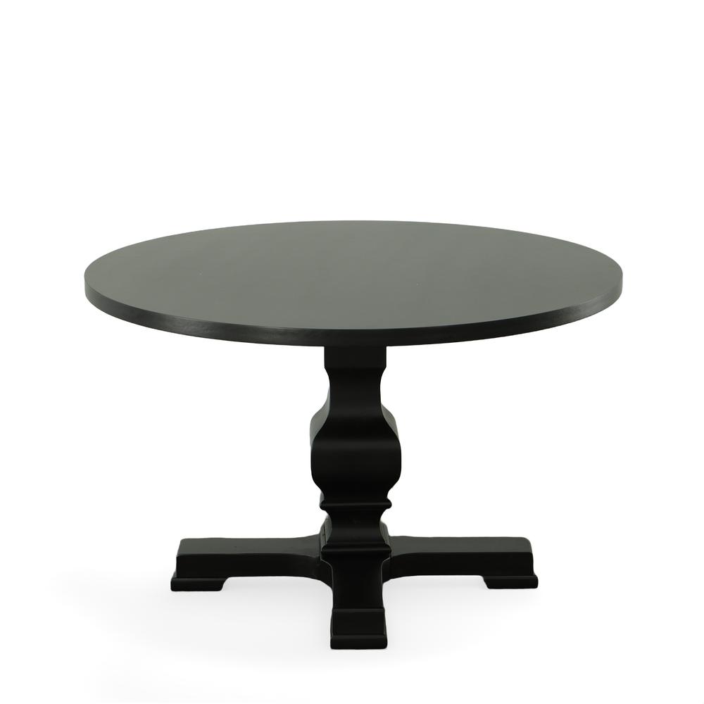 Carson 47" Round Pedestal Table - Black. Picture 3