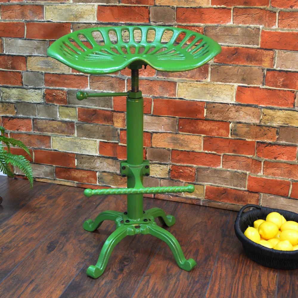 Adjustable Tractor Seat Barstool - Tractor Green. Picture 5