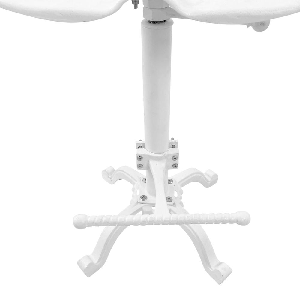 August Tractor Seat Barstool with Back - White. Picture 4