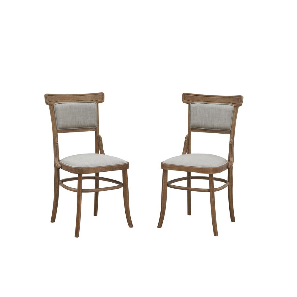 Diana Dining Chair - Set of 2 - Vintage Honey - Linen Upholstery. Picture 1