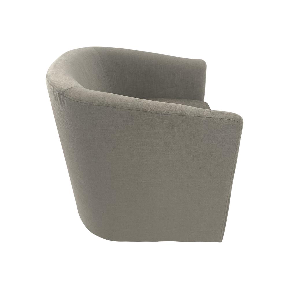 Ingran Barrel Swivel Upholstered Accent Chair - Gray. Picture 3