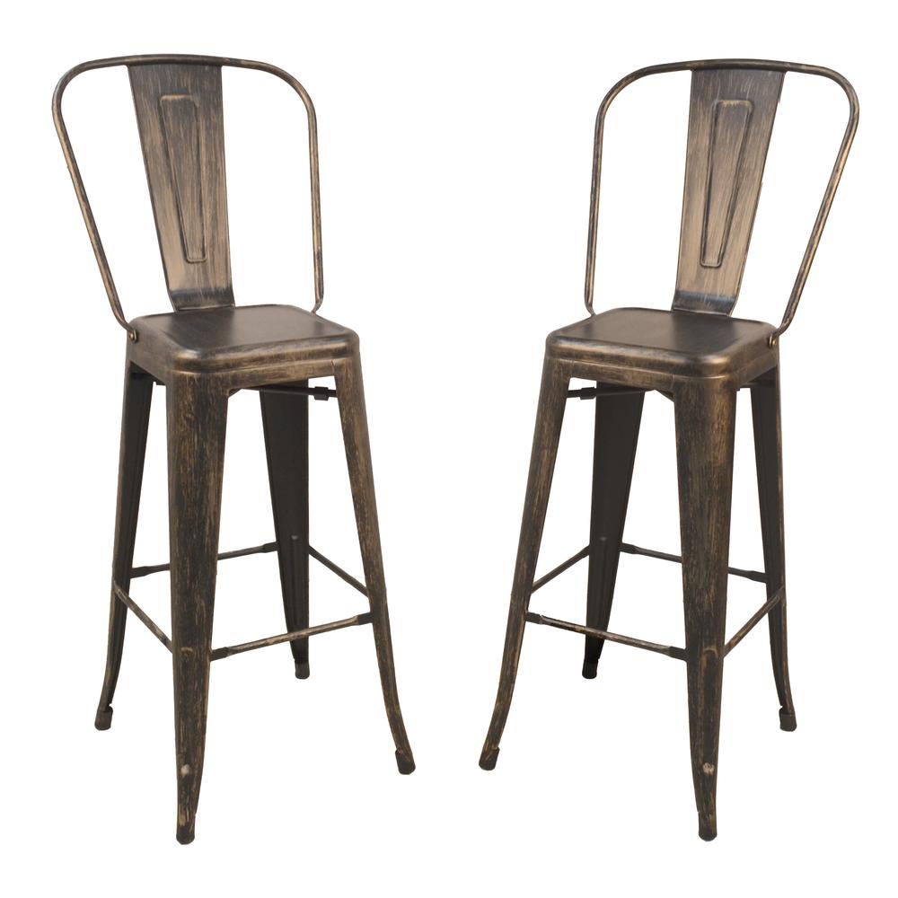 Adeline 30" Barstool - Set of 2 - Antique Copper. Picture 1
