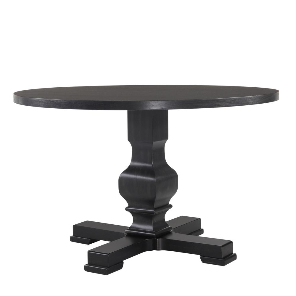 Carson 47" Round Pedestal Table - Black. Picture 2