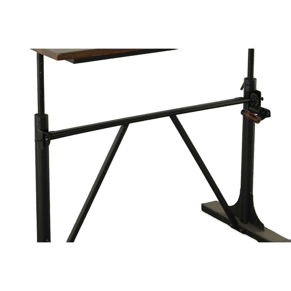 Brio Sit or Standing Adjustable Desk - Elm Top - Black Base. Picture 7