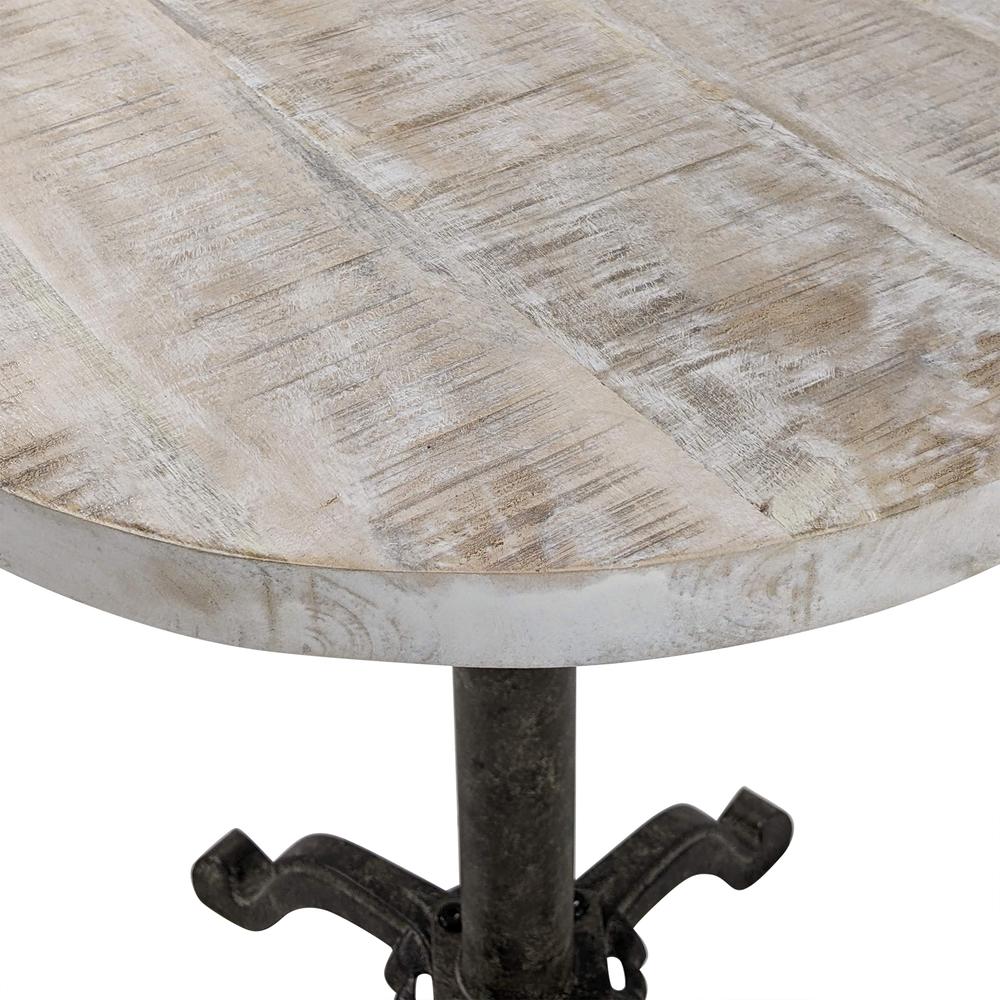 Colton Adjustable Vintage Table - Natural Driftwood Top - Aged Iron Base. Picture 4
