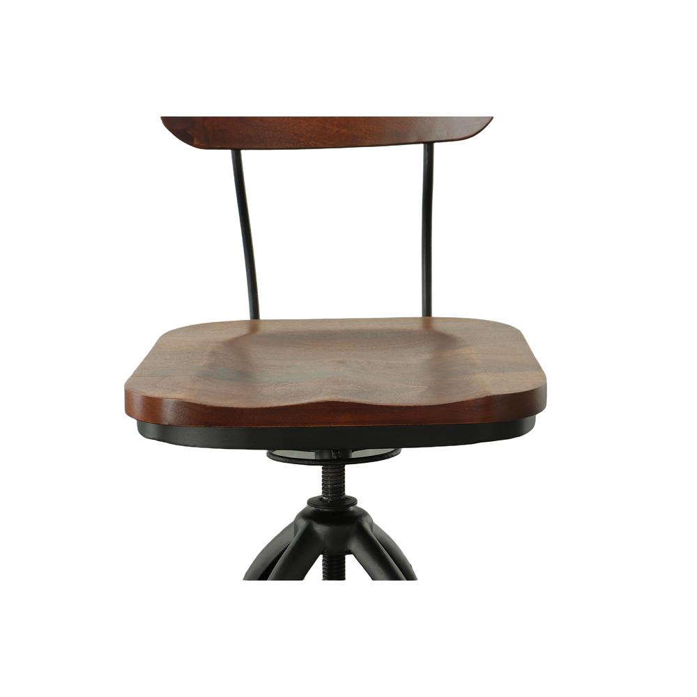 Mason Adjustable Barstool - Chestnut Seat - Black Base. Picture 4