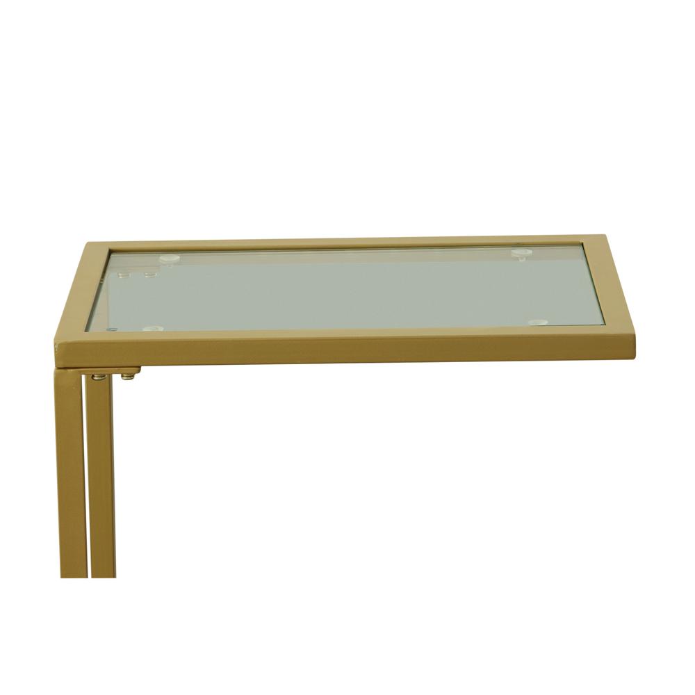 Aggie C-Form Accent Table - Glass Top - Gold. Picture 4