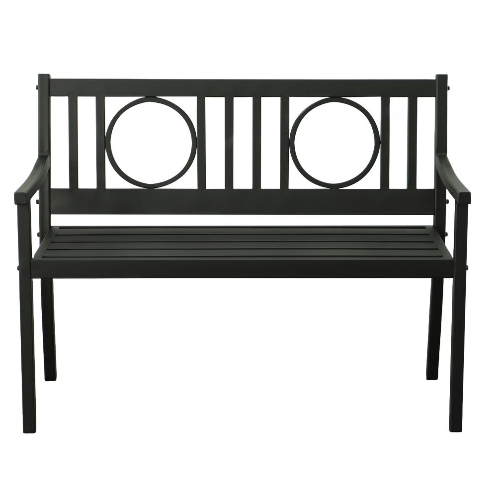 Gramercy Outdoor Bench - Black. Picture 2
