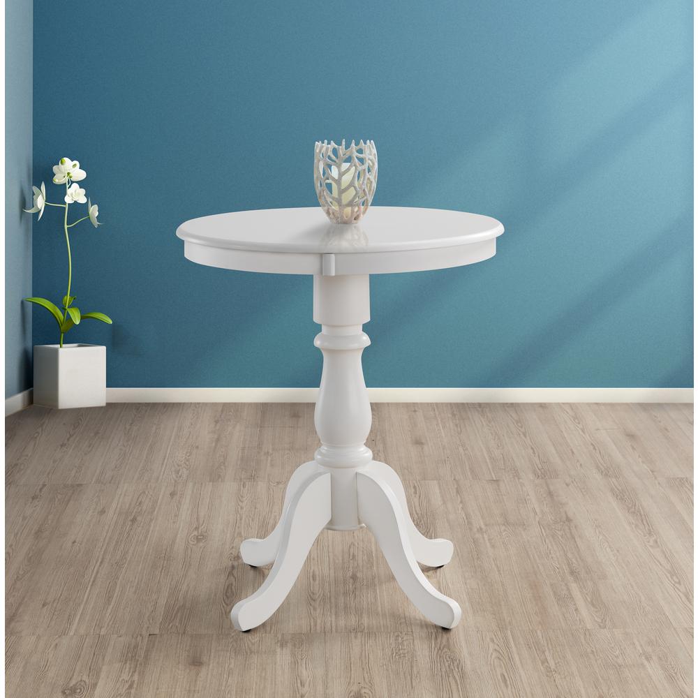 Fairview 30" Round Pedestal Bar Table - White. Picture 4