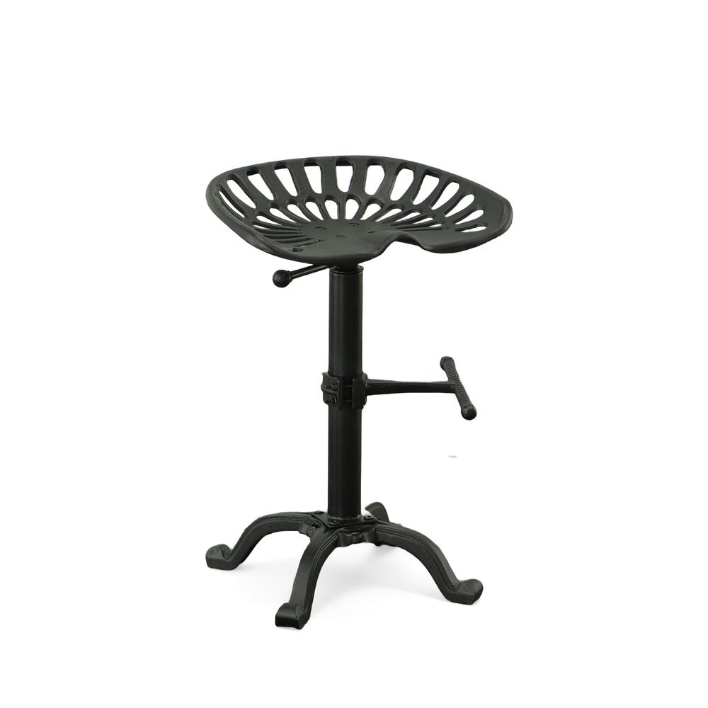 Adjustable Tractor Seat Barstool - Black. Picture 3