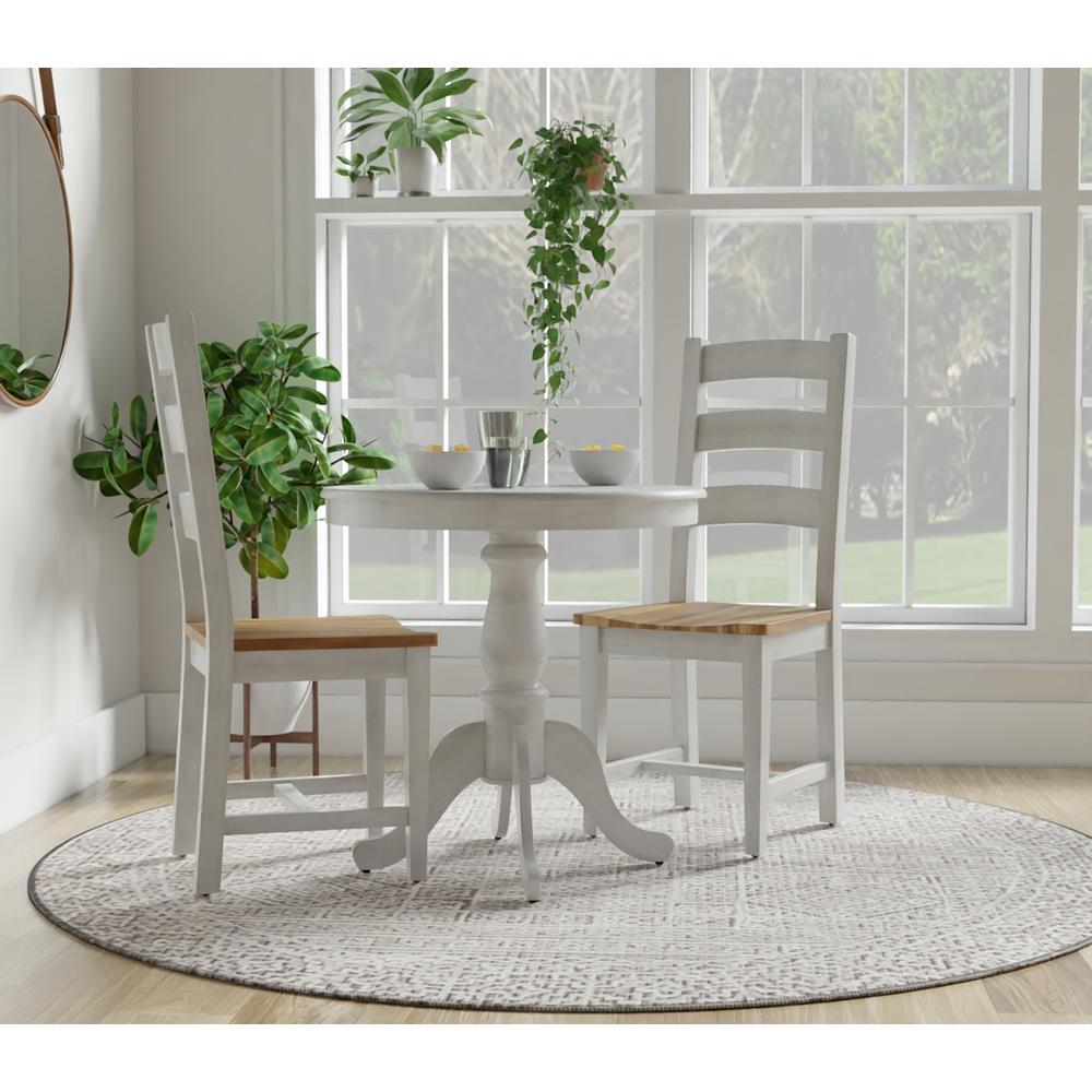 Fairview 30" Round Pedestal Dining Table - Whitewash. Picture 4