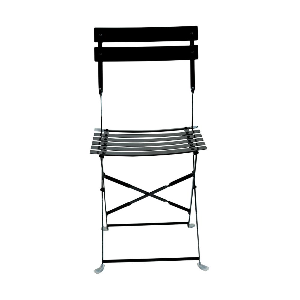 Bistro Folding Outdoor Chair Set - Set of 2 - Black. Picture 2