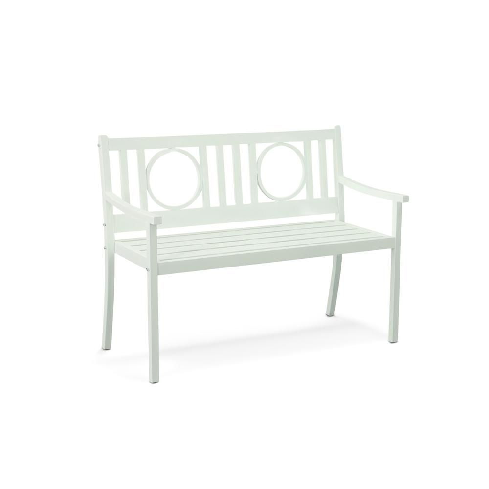 Gramercy Outdoor Bench - White. Picture 1