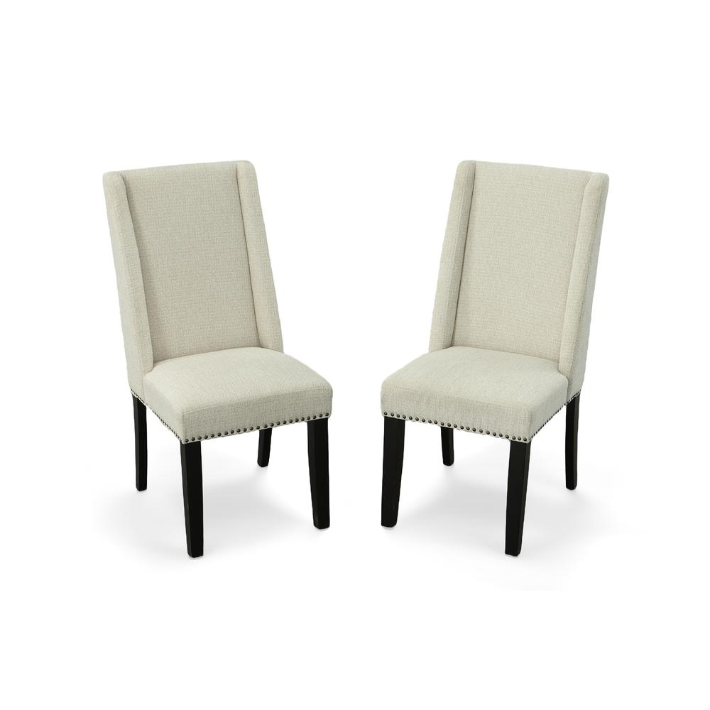 Laurant Upholstered Dining Chair - Set of 2 - Espresso - Fawn Upholstery. Picture 5
