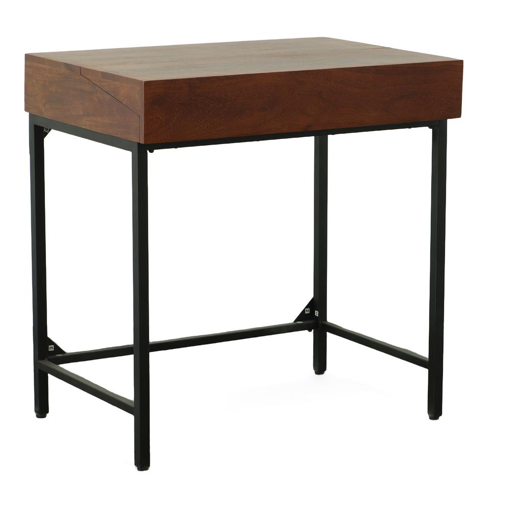 Raleigh Rustic Top Writing Desk - Chestnut/Black. Picture 4