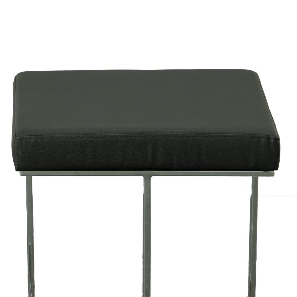 Kafka 24" Counter Stool - Chrome - Black Leatherette Upholstery. Picture 7