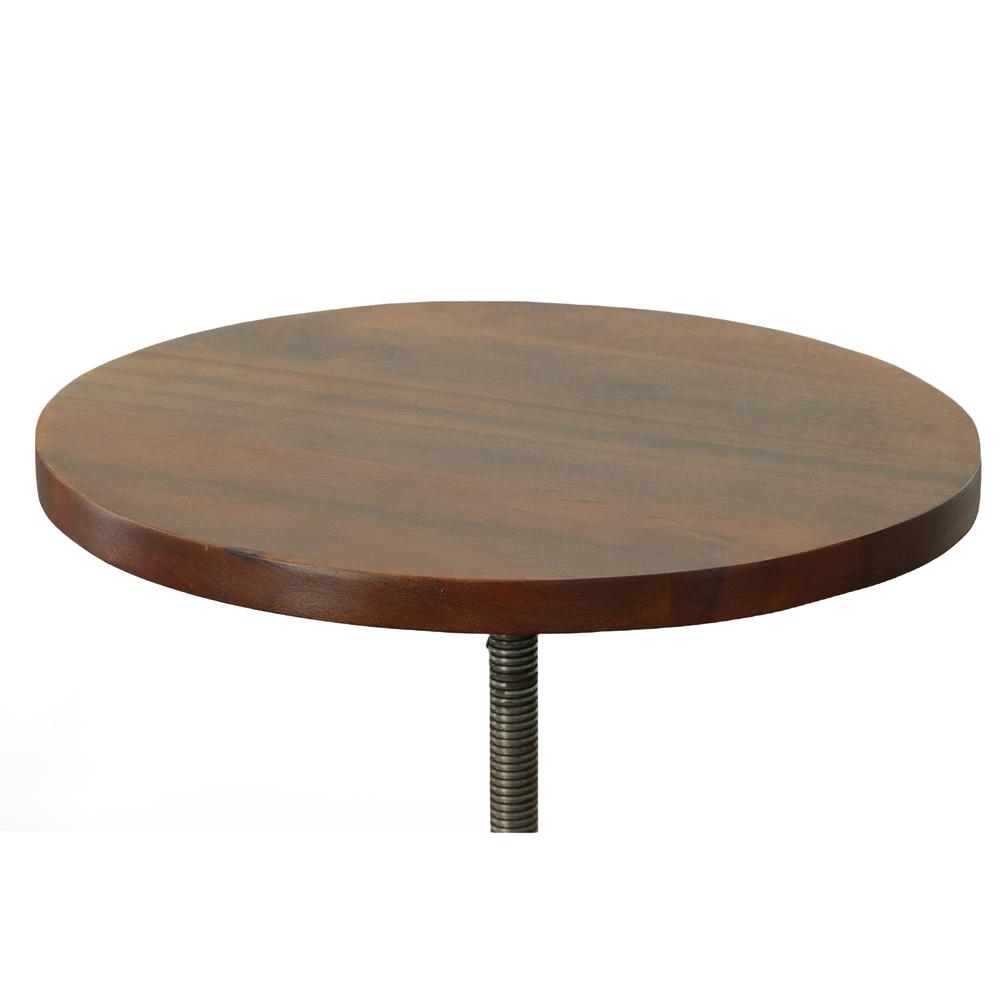 Colton Adjustable Vintage Table - Chestnut Top - Industrial Base. Picture 3