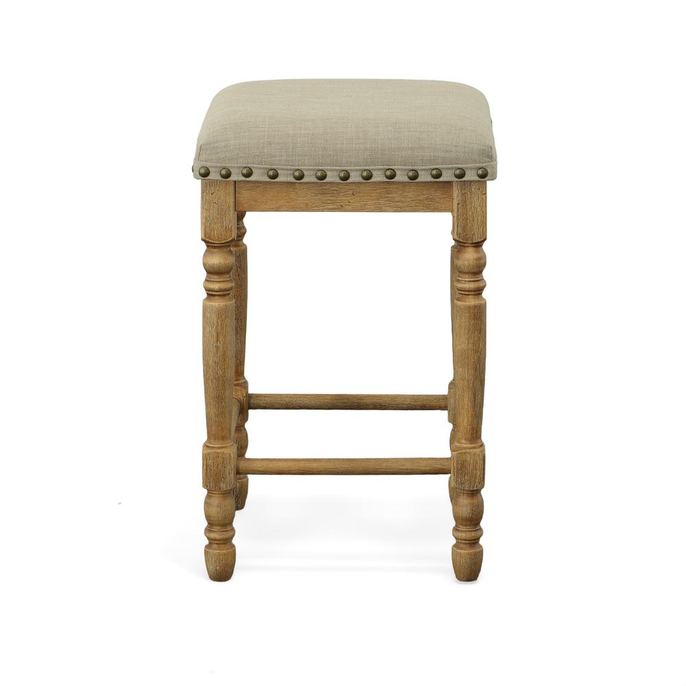 Brittany Deluxe  Barstools - Set of 2 -Vintage Honey - Linen Upholstery. Picture 2