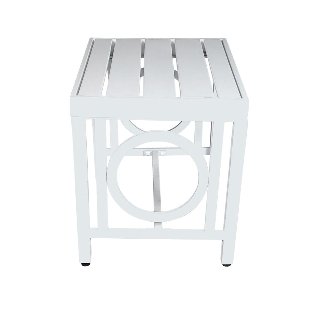 Grammercy Outdoor Side Table - White. Picture 2