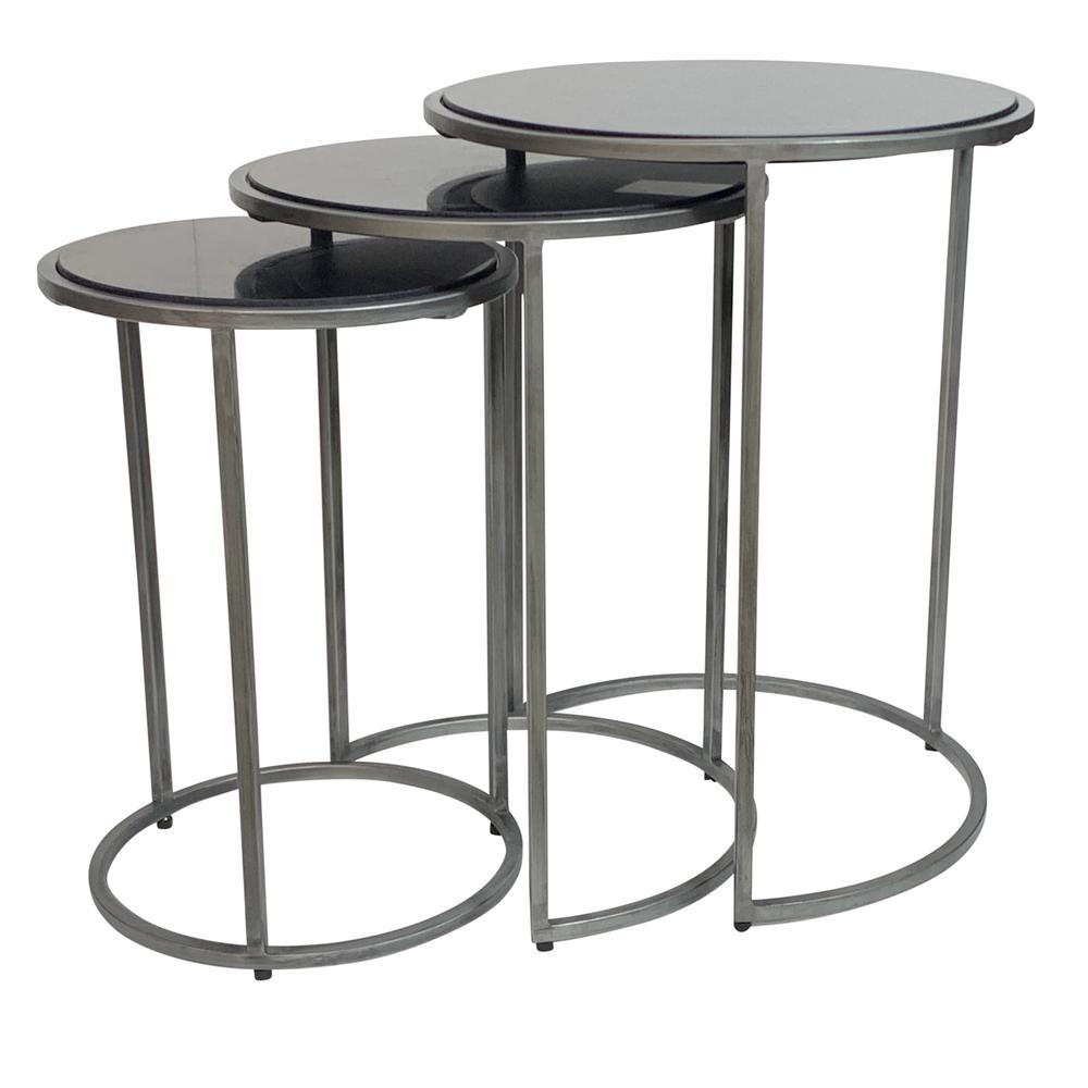 Serena Nesting Tables - Black Marble - Industrial. Picture 3