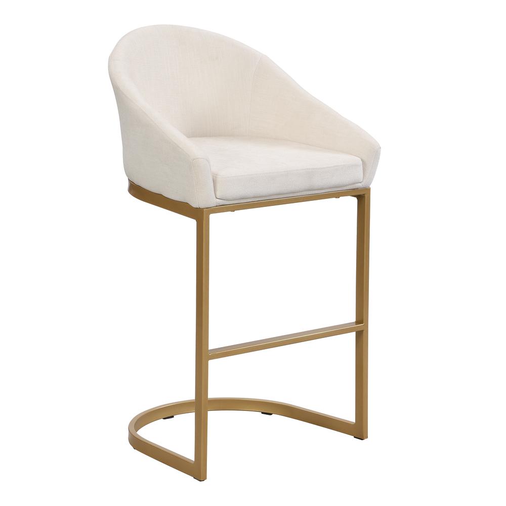 Torano 26" Upholstered Counter Stool - Gold - Cream Upholstery. Picture 1