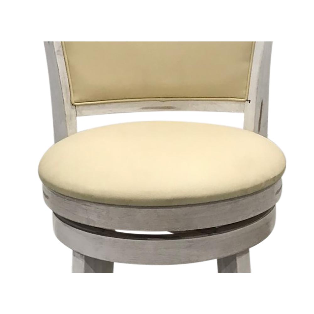 Beckett Upholstered Swivel Seat Barstool - Set of 2 - Sand - Cream Upholstery. Picture 3