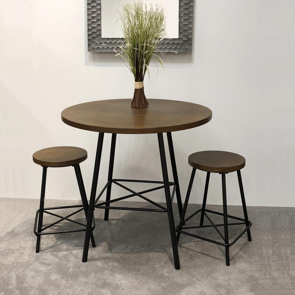 Illona 24" Counter Stool - Set of 2 - Elm Seat - Black Base. Picture 6