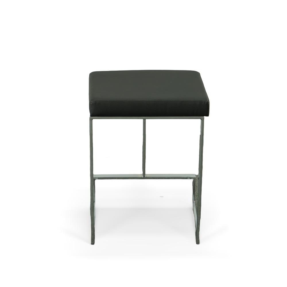 Kafka 24" Counter Stool - Chrome - Black Leatherette Upholstery. Picture 6