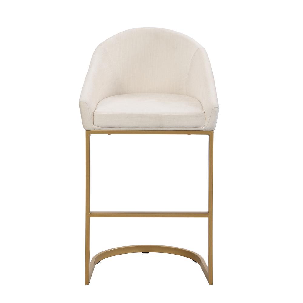 Torano 26" Upholstered Counter Stool - Gold - Cream Upholstery. Picture 2