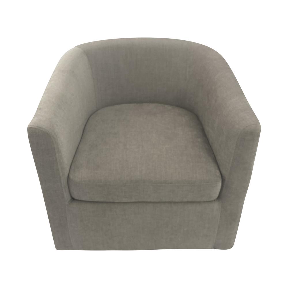 Ingran Barrel Swivel Upholstered Accent Chair - Gray. Picture 2