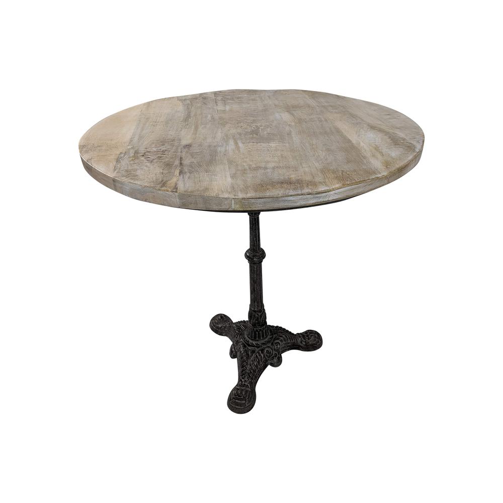 Velio Bistro Table - Natural Driftwood Top - Aged Iron Base. Picture 1