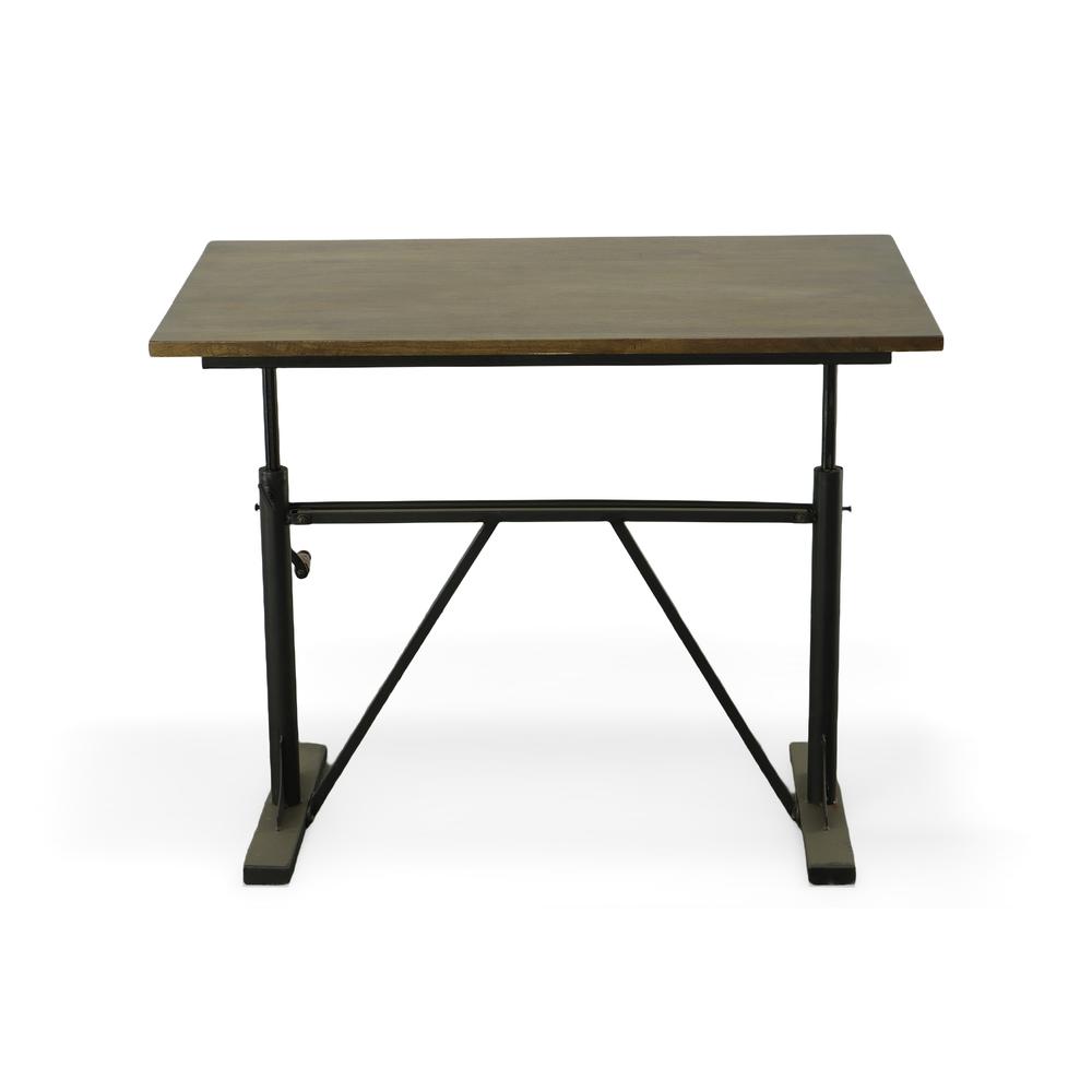 Brio Sit or Standing Adjustable Desk - Elm Top - Black Base. Picture 2