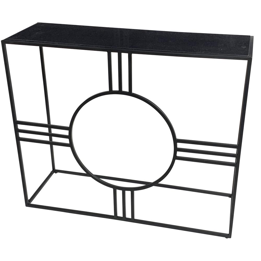 Marshall Console Table - Black Marble - Black. Picture 1