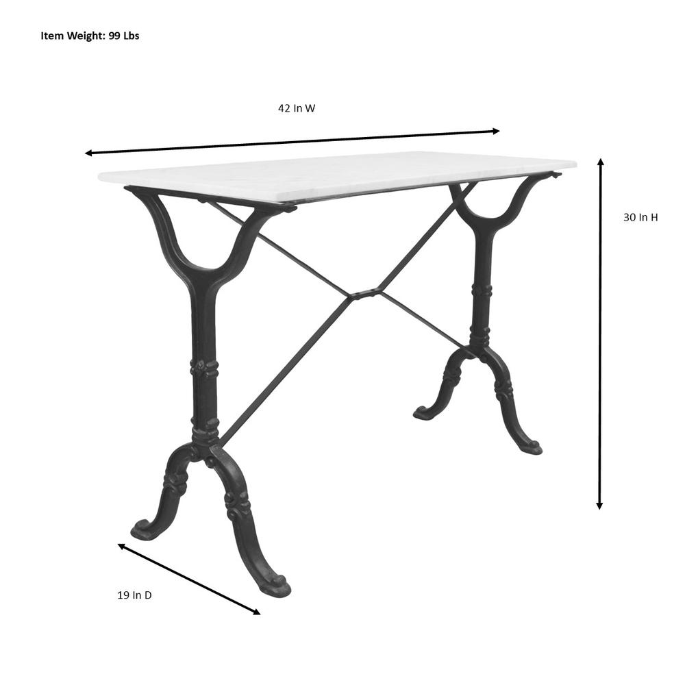 Vera Marble Top Console Table - White/Black. Picture 6