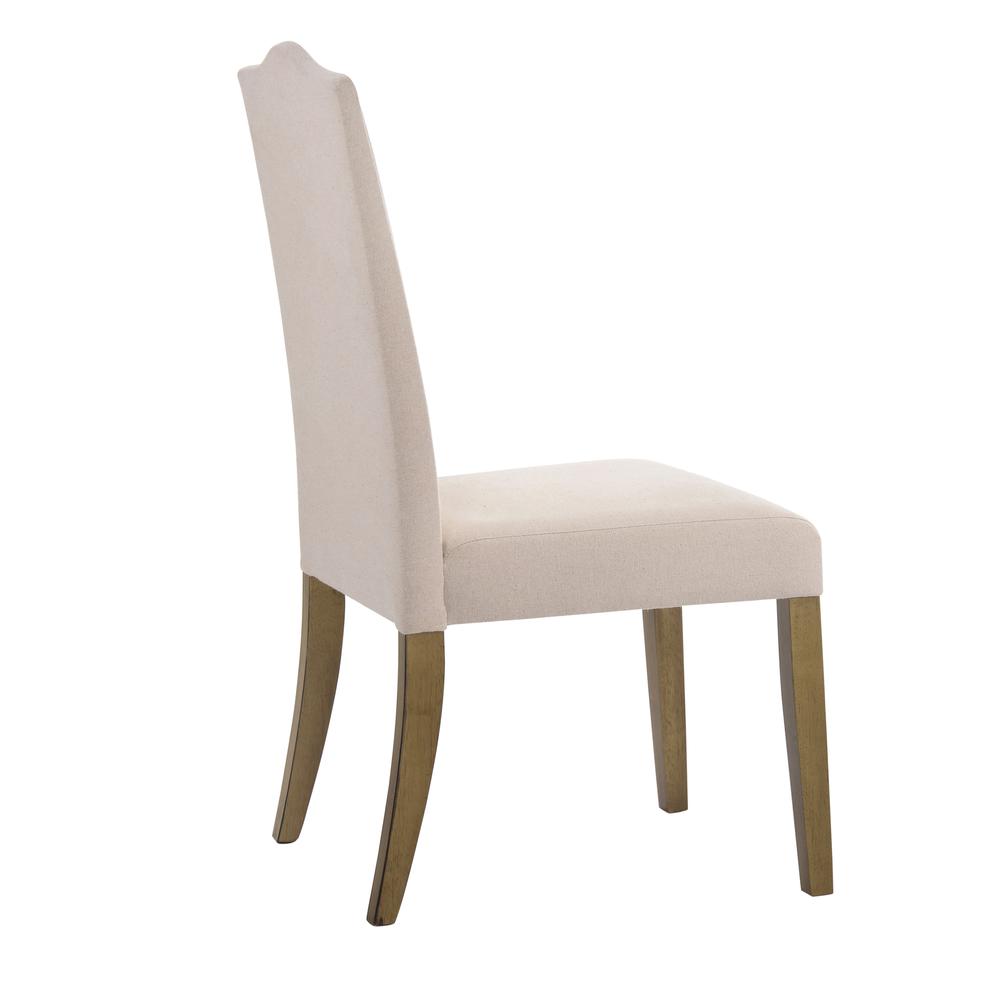 Romero Parson Chair - Harvest Oak - Linen Upholstery. Picture 2