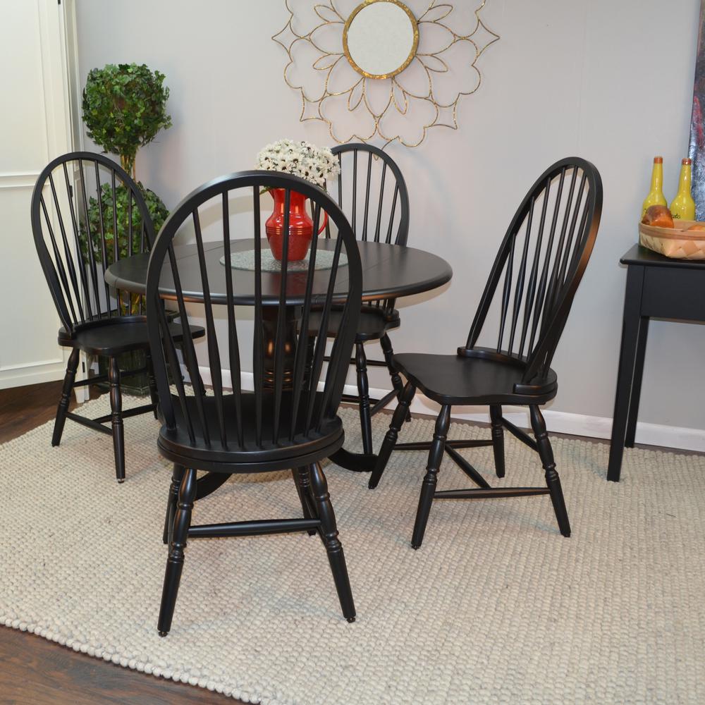 Windsor Dining Chair - Antique Black. Picture 4