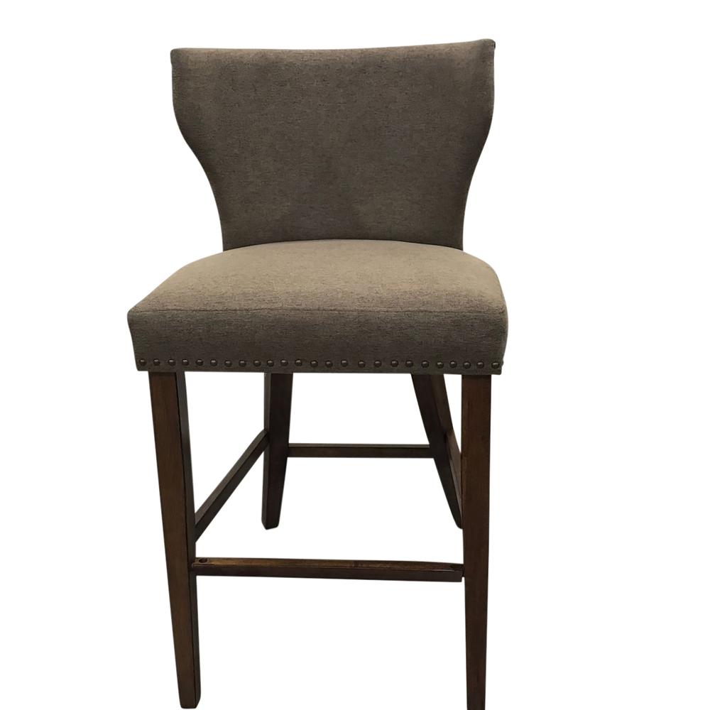 Bianca Upholstered Barstool - Set of 2 - Rustic - Brown Upholstery. Picture 1