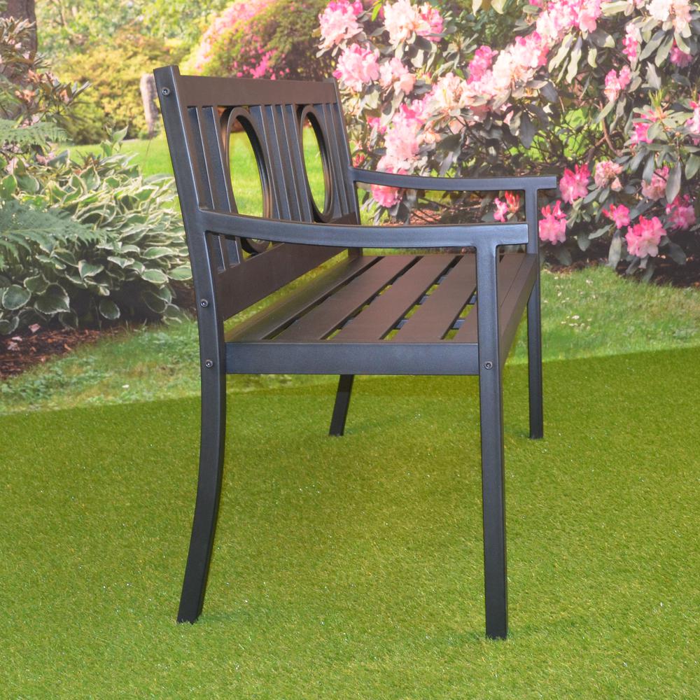 Gramercy Outdoor Bench - Black. Picture 7